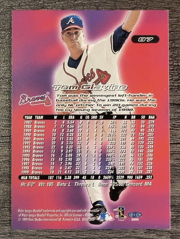 2000 Ultra #87 Tom Glavine