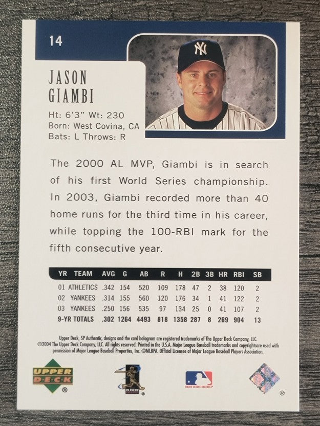 2004 SP Authentic #14 Jason Giambi
