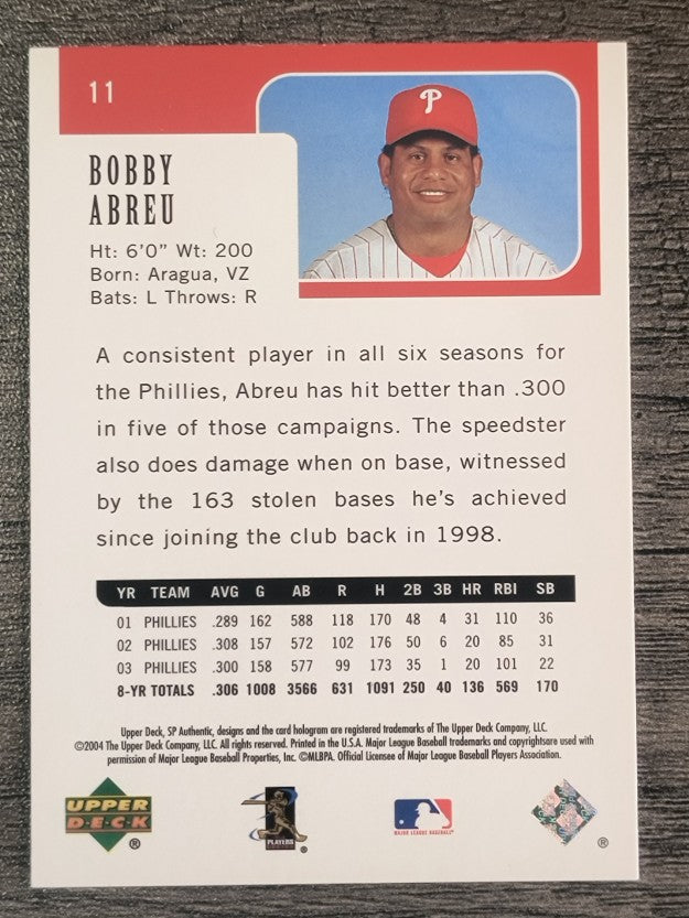 2004 SP Authentic #11 Bobby Abreu
