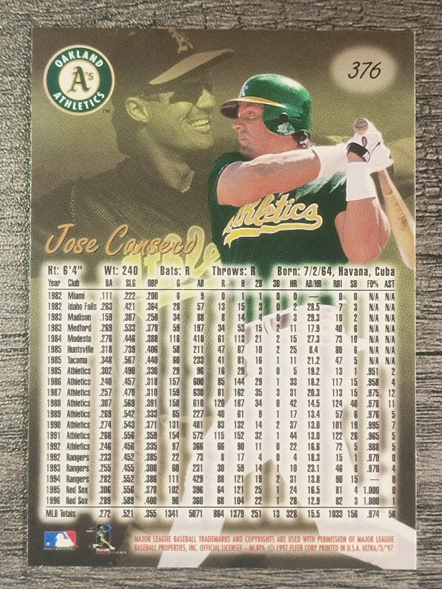 1997 Ultra #376 Jose Canseco