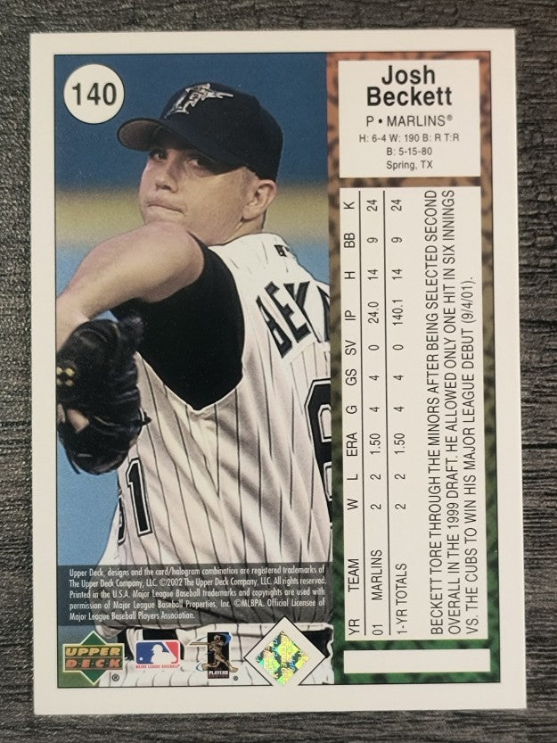 2002 UD Authentics #140 Josh Beckett