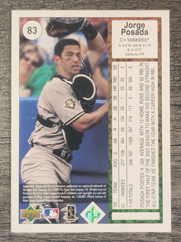 2002 UD Authentics #83 Jorge Posada
