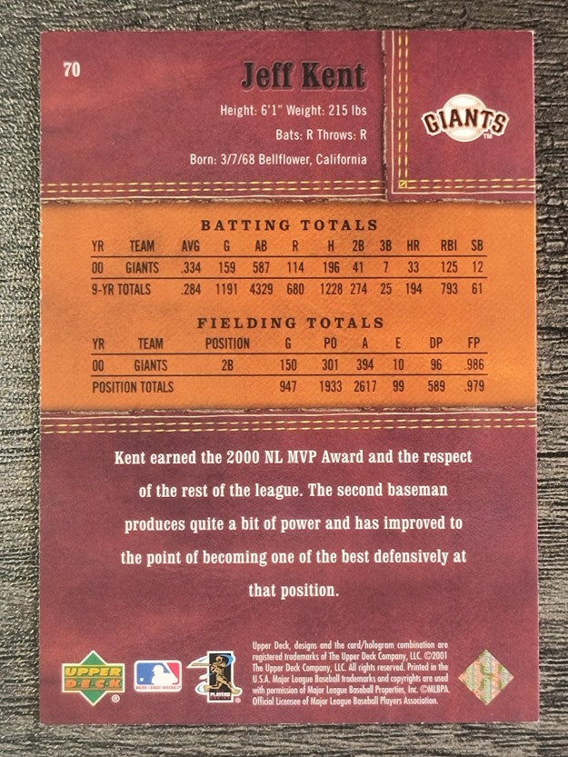 2001 Upper Deck Gold Glove #70 Jeff Kent