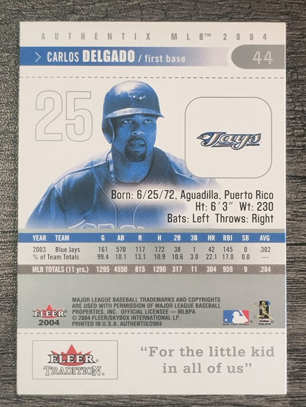 2004 Fleer Authentix #44 Carlos Delgado