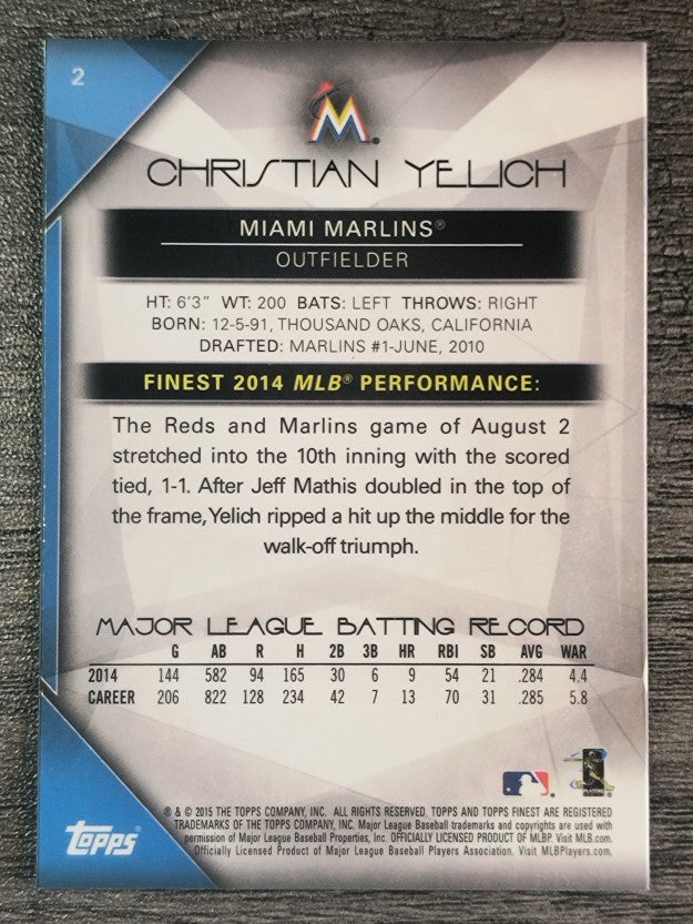 2015 Finest #2 Christian Yelich