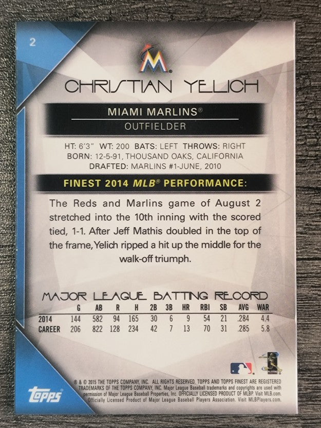 2015 Finest #2 Christian Yelich