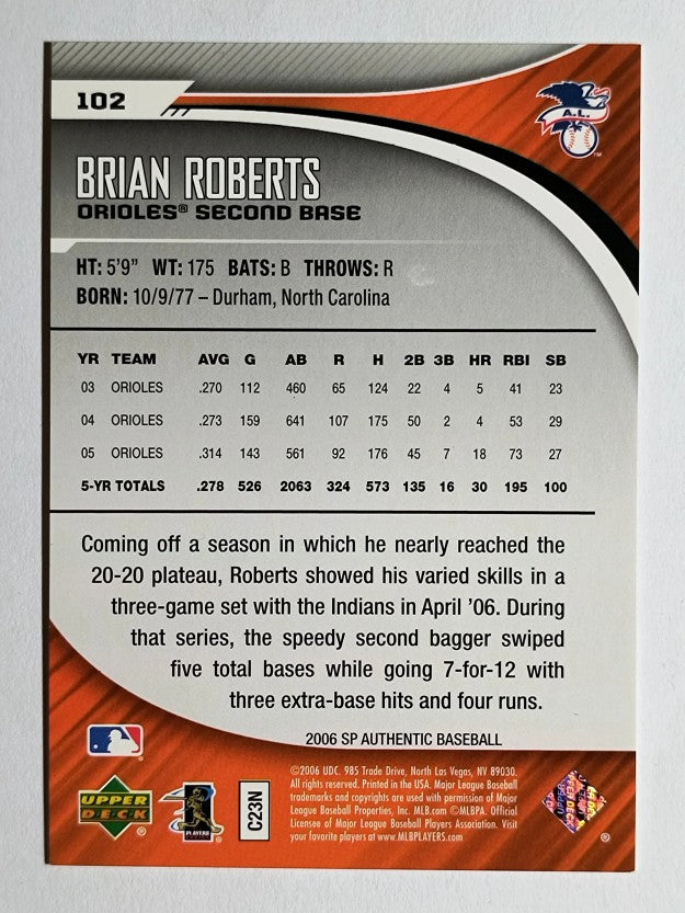 2006 SP Authentic #102 Brian Roberts