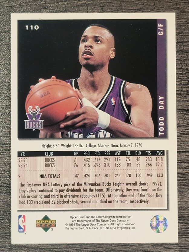 1994-95 Collector's Choice #110 Todd Day