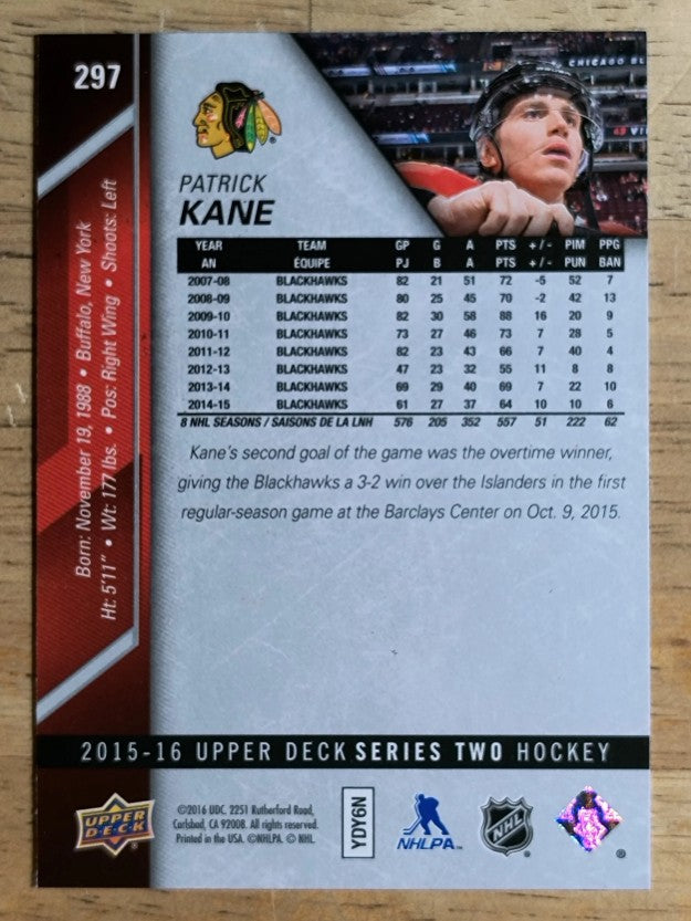 2015-16 Upper Deck #297 Patrick Kane