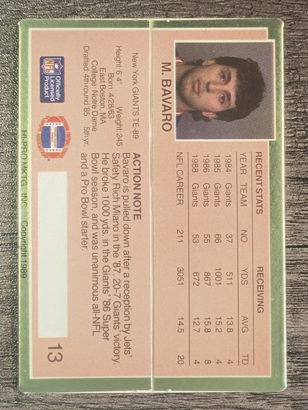 1989 Action Packed Test #13 Mark Bavaro