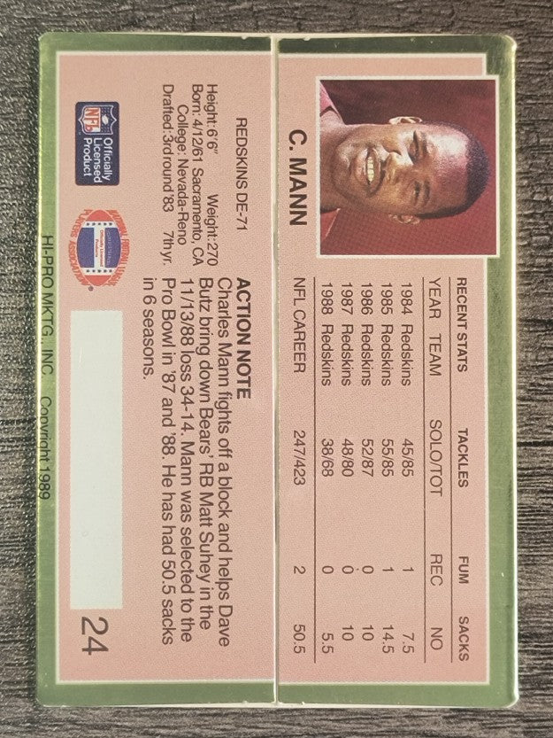 1989 Action Packed Test #24 Charles Mann