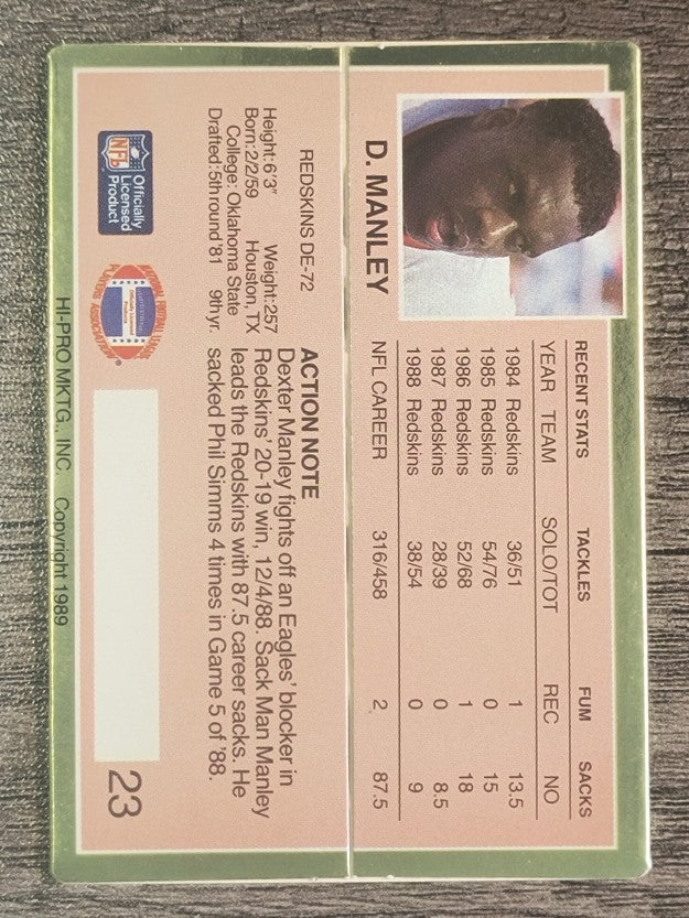 1989 Action Packed Test #23 Dexter Manley