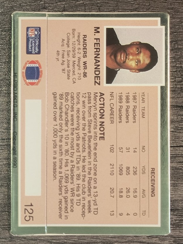 1990 Action Packed #125 Mervyn Fernandez