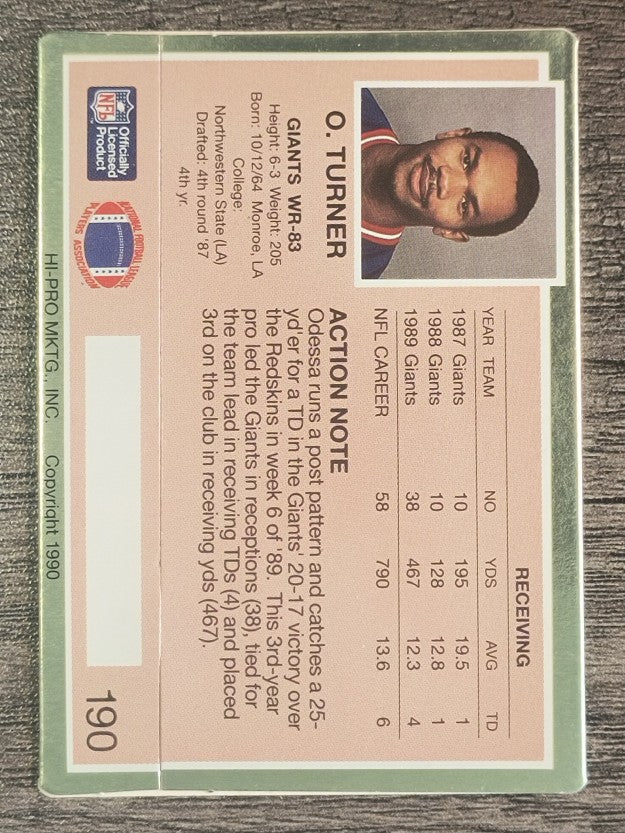 1990 Action Packed #190 Odessa Turner RC