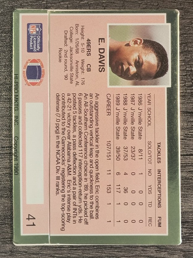 1990 Action Packed Rookie Update #41 Eric Davis RC