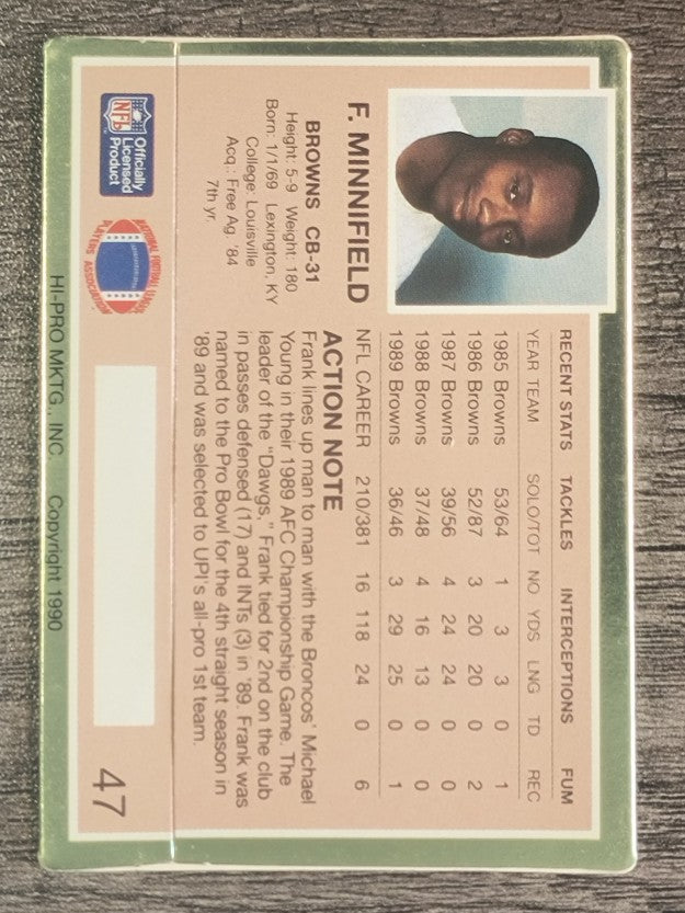 1990 Action Packed #47 Frank Minnifield