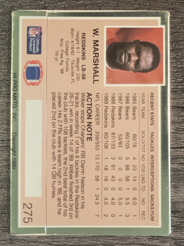 1990 Action Packed #275 Wilber Marshall