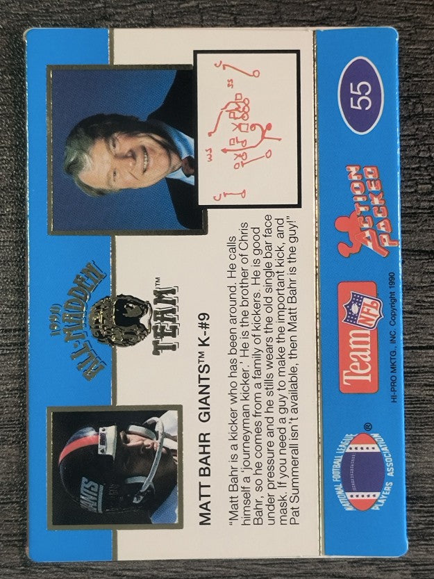 1990 Action Packed All-Madden #55 Matt Bahr