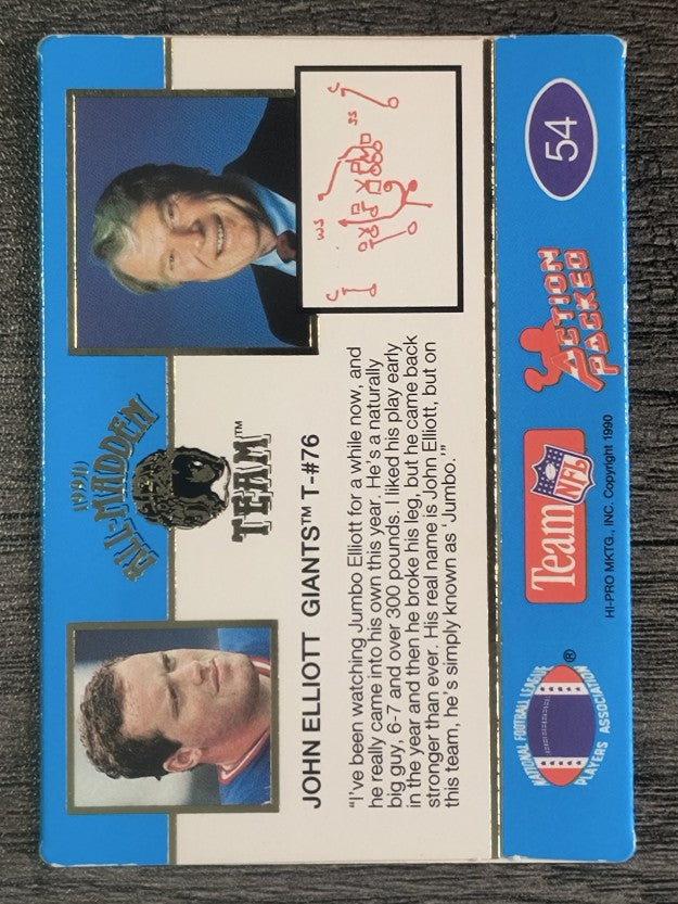 1990 Action Packed All-Madden #54 John Elliott