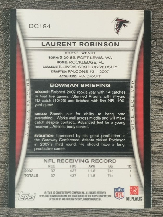 2008 Bowman Chrome #BC184 Laurent Robinson