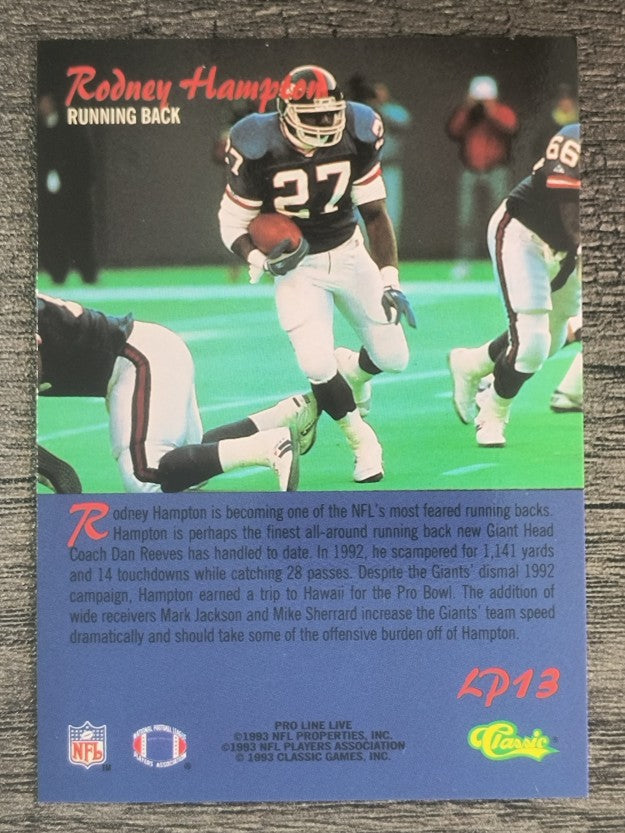 1993 Pro Line Live LPs #LP13 Rodney Hampton