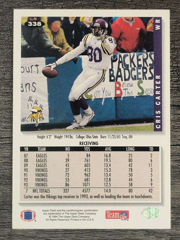 1994 Collector's Choice #338 Cris Carter