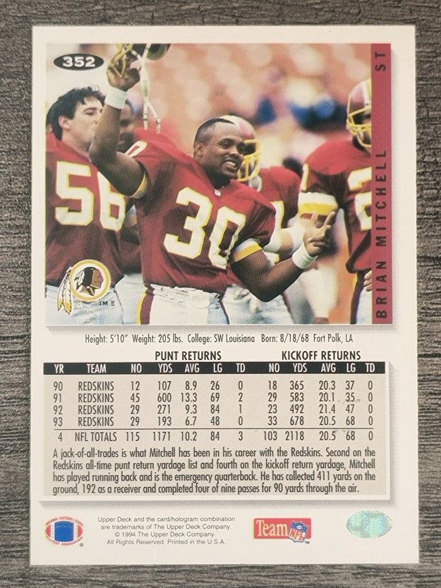 1994 Collector's Choice #352 Brian Mitchell