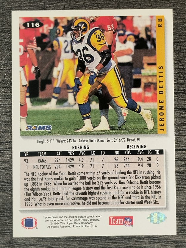 1994 Collector's Choice #116 Jerome Bettis
