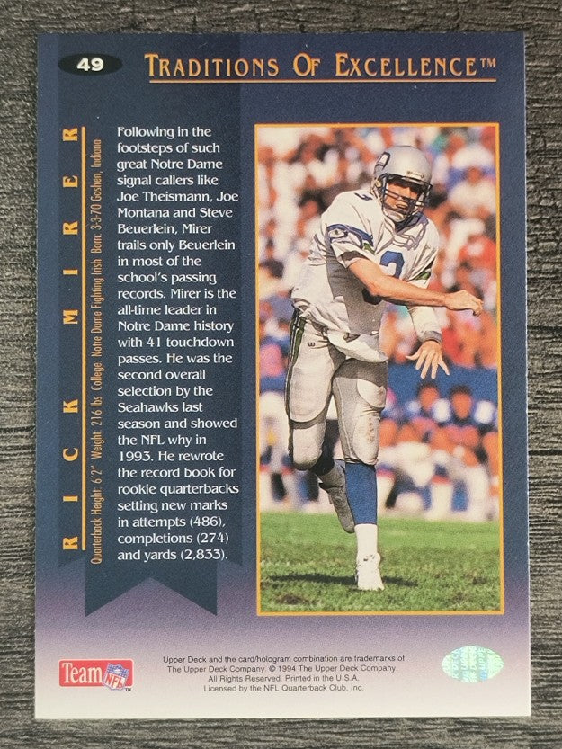 1994 Collector's Choice #49 Rick Mirer TE