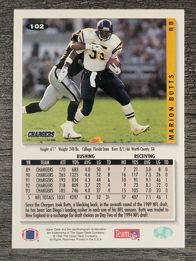 1994 Collector's Choice #102 Marion Butts