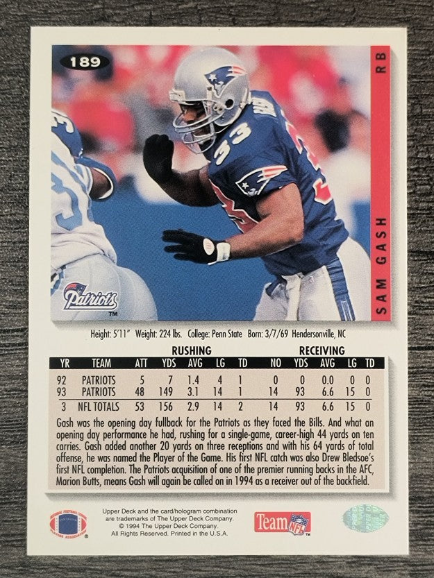 1994 Collector's Choice #189 Sam Gash
