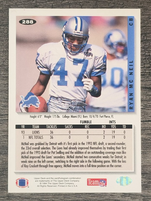 1994 Collector's Choice #288 Ryan McNeil