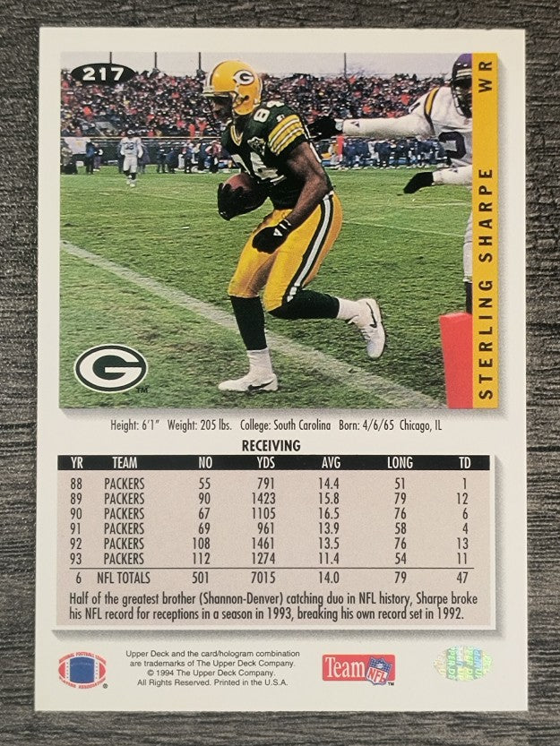 1994 Collector's Choice #217 Sterling Sharpe