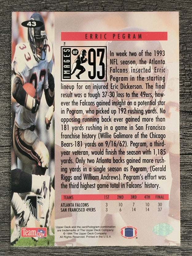 1994 Collector's Choice #43 Erric Pegram I93