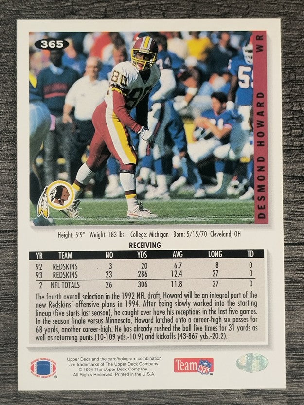 1994 Collector's Choice #365 Desmond Howard
