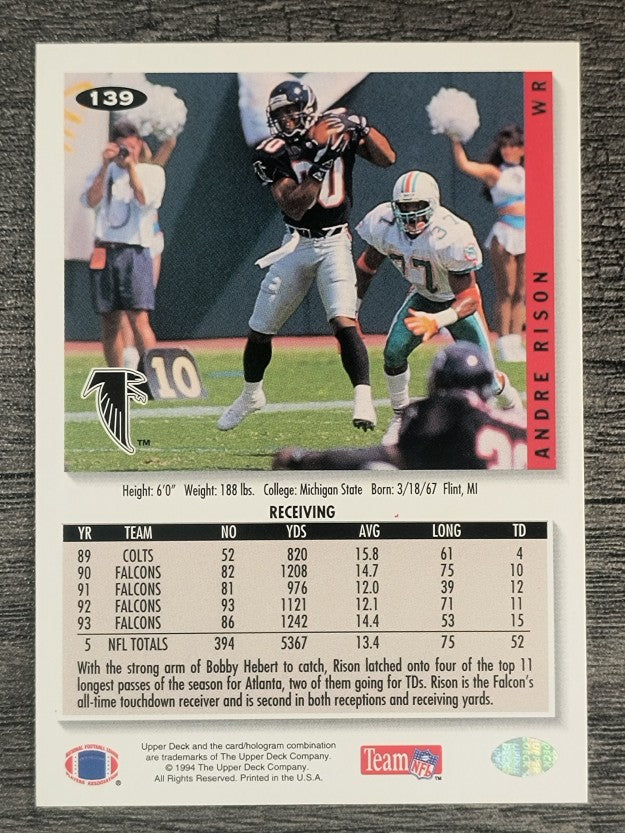 1994 Collector's Choice #139 Andre Rison