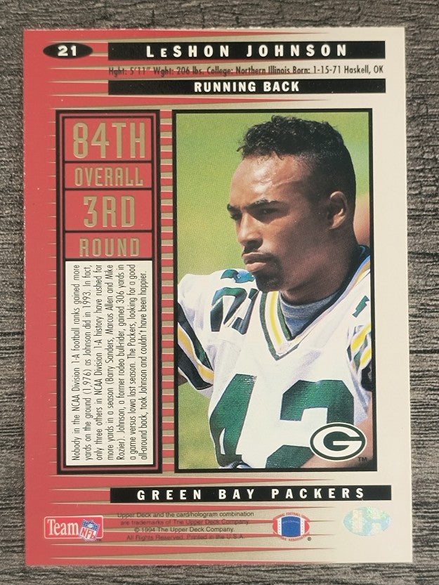 1994 Collector's Choice #21 LeShon Johnson RC