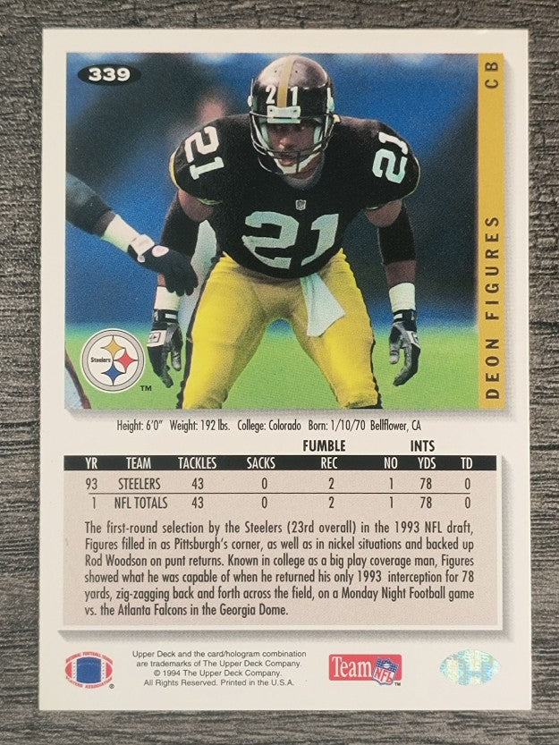 1994 Collector's Choice #339 Deon Figures