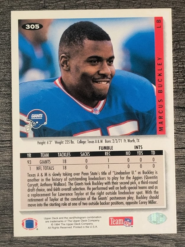 1994 Collector's Choice #305 Marcus Buckley