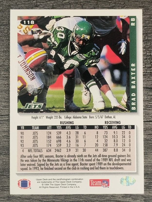 1994 Collector's Choice #118 Brad Baxter