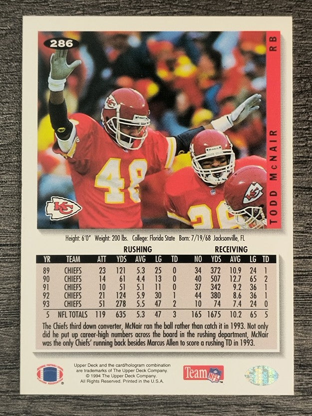 1994 Collector's Choice #286 Todd McNair