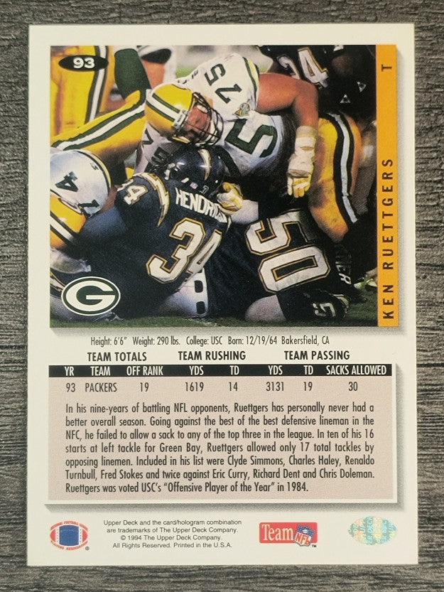 1994 Collector's Choice #93 Ken Ruettgers