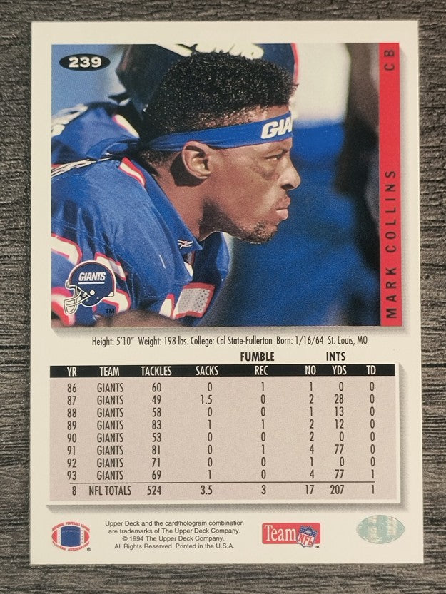 1994 Collector's Choice #239 Mark Collins