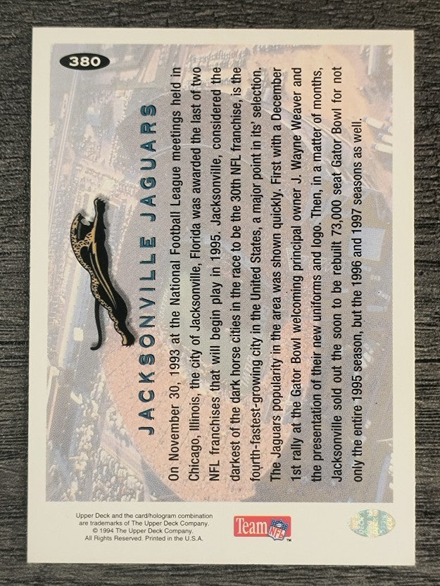 1994 Collector's Choice #380 Jacksonville Jaguars Logo