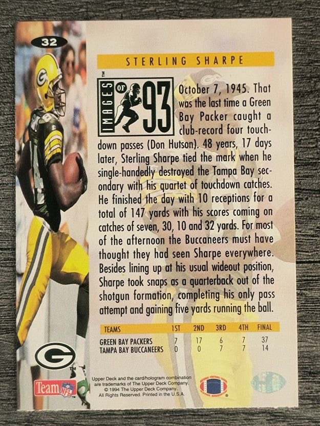 1994 Collector's Choice #32 Sterling Sharpe I93