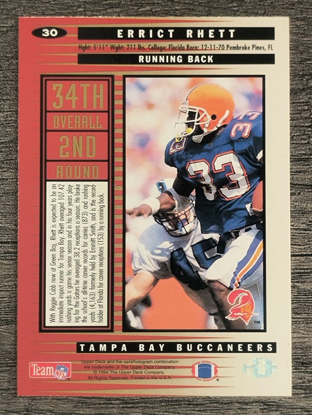 1994 Collector's Choice #30 Errict Rhett RC