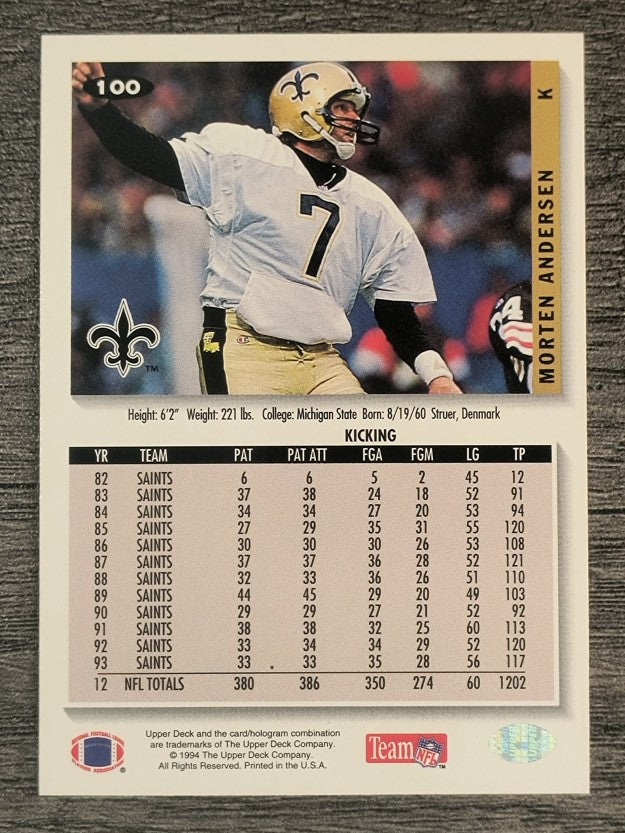 1994 Collector's Choice #100 Morten Andersen