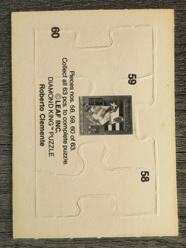 1987 Donruss Roberto Clemente Puzzle #58 Clemente Puzzle 58-60
