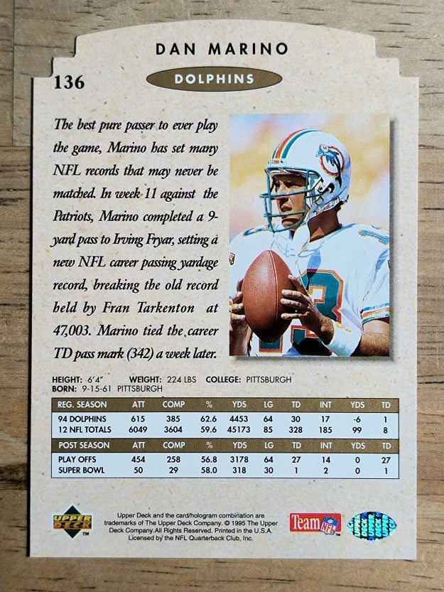1995 SP Championship Die Cuts #136 Dan Marino