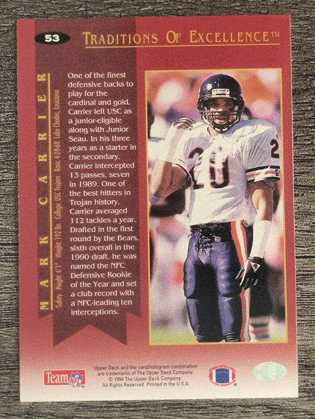 1994 Collector's Choice #53 Mark Carrier DB TE